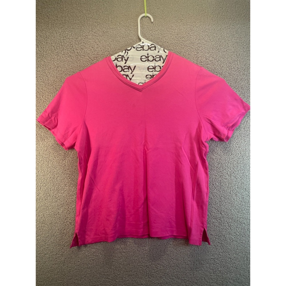 Allison Daley Women Plus Shirt Size 2X Stretch Classic V Neck Top